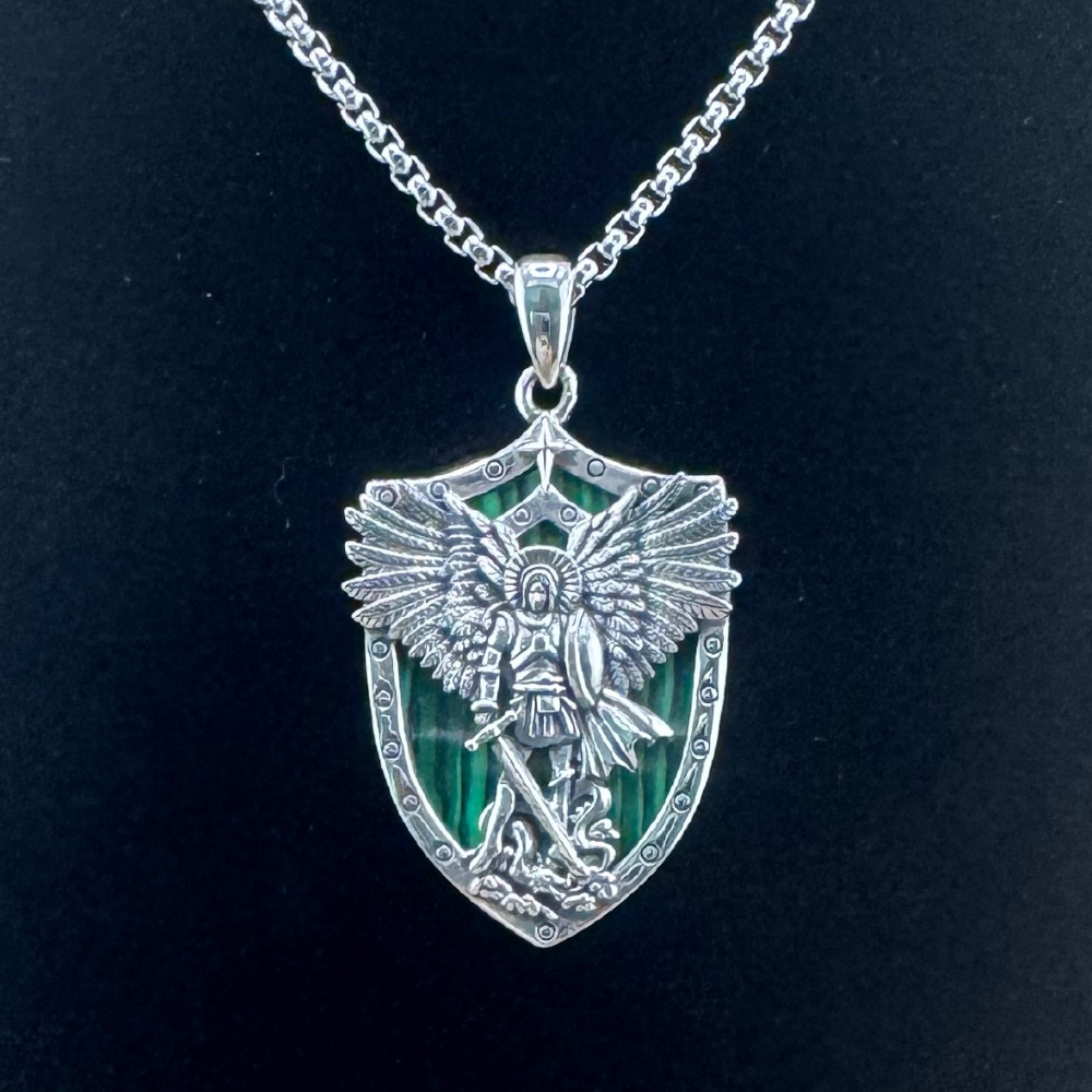 Saint Archangel Michael Pendant Silver 925 w/o Chain Color Saint Archangel Michael Pendant Silver 925 w/o Chain Color